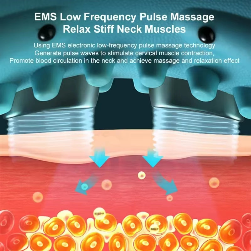 Electric Heated EMS Pulse Cervical Traction Pillow with Six Levels of Heat Neck Massager and Shoulder Stretcher Massage Products